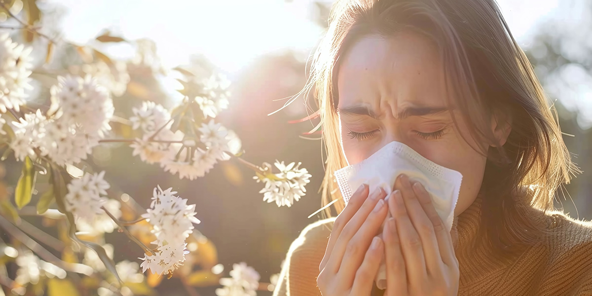 Girl sneezing